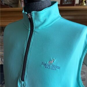 STRAIGHT DOWN ⛳️ Men’s Mint Green ‘Forest Dunes’ Half Zip Perf Golf Vest - Sz LG